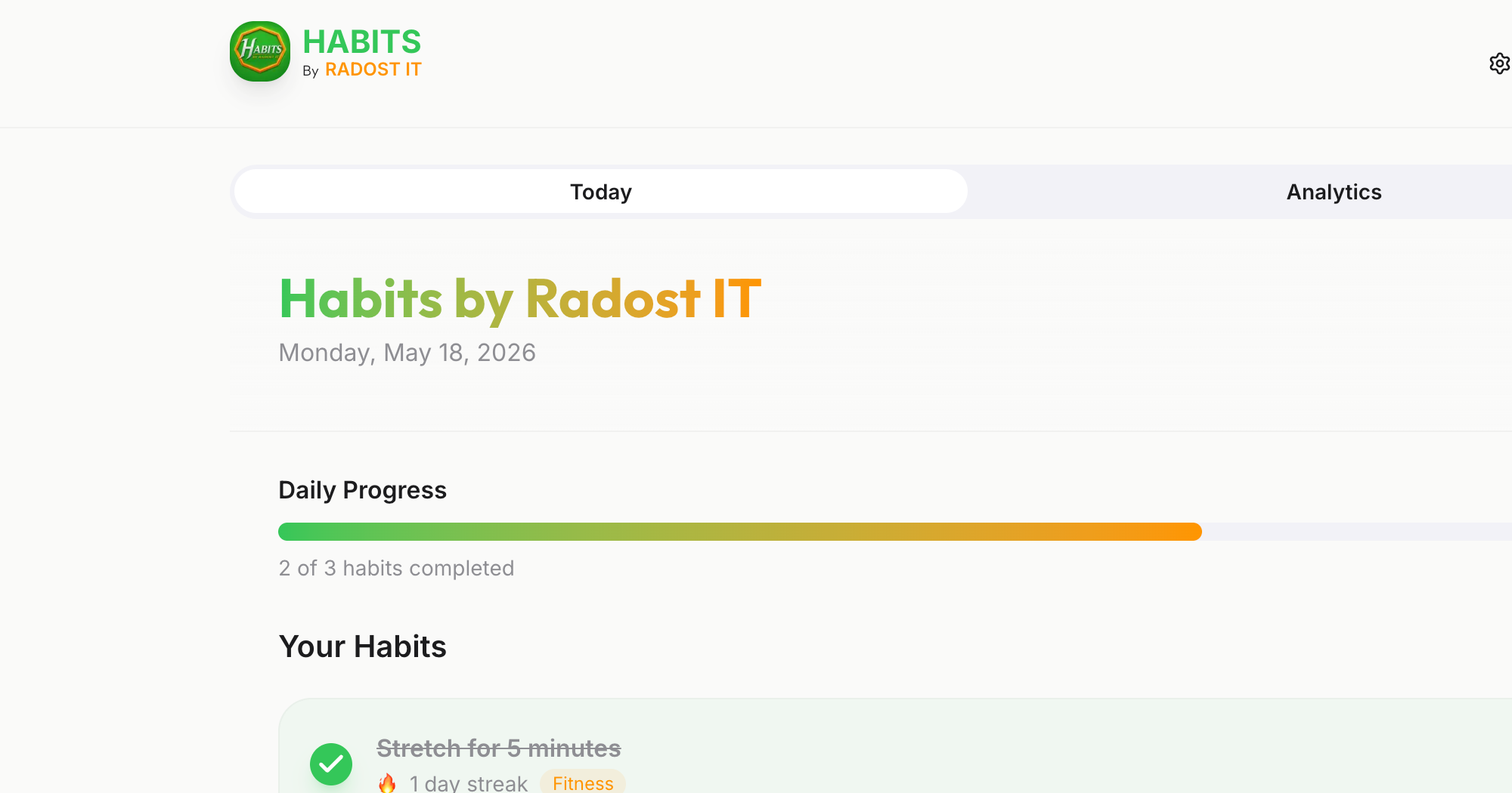 Habits screenshot